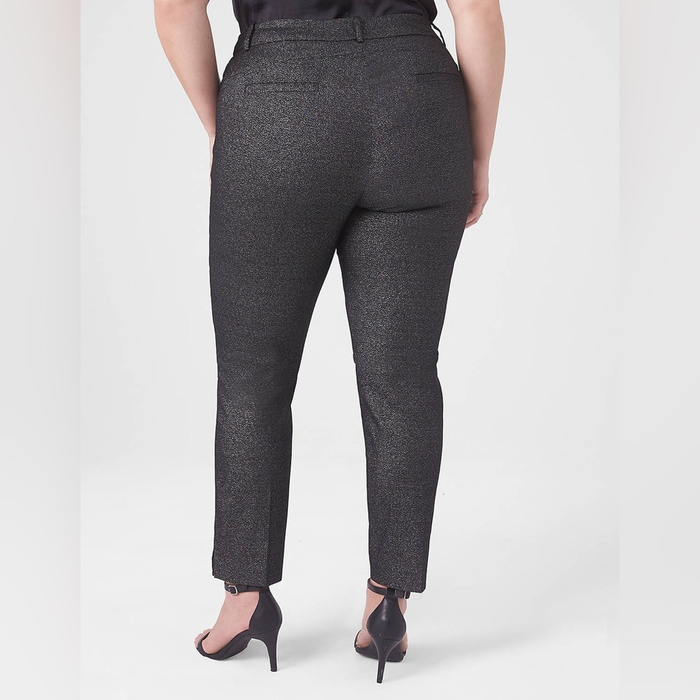 Lane Bryant Black Shimmer Silver Glitter Signature Fit Ankle Pant - Picture 6 of 10